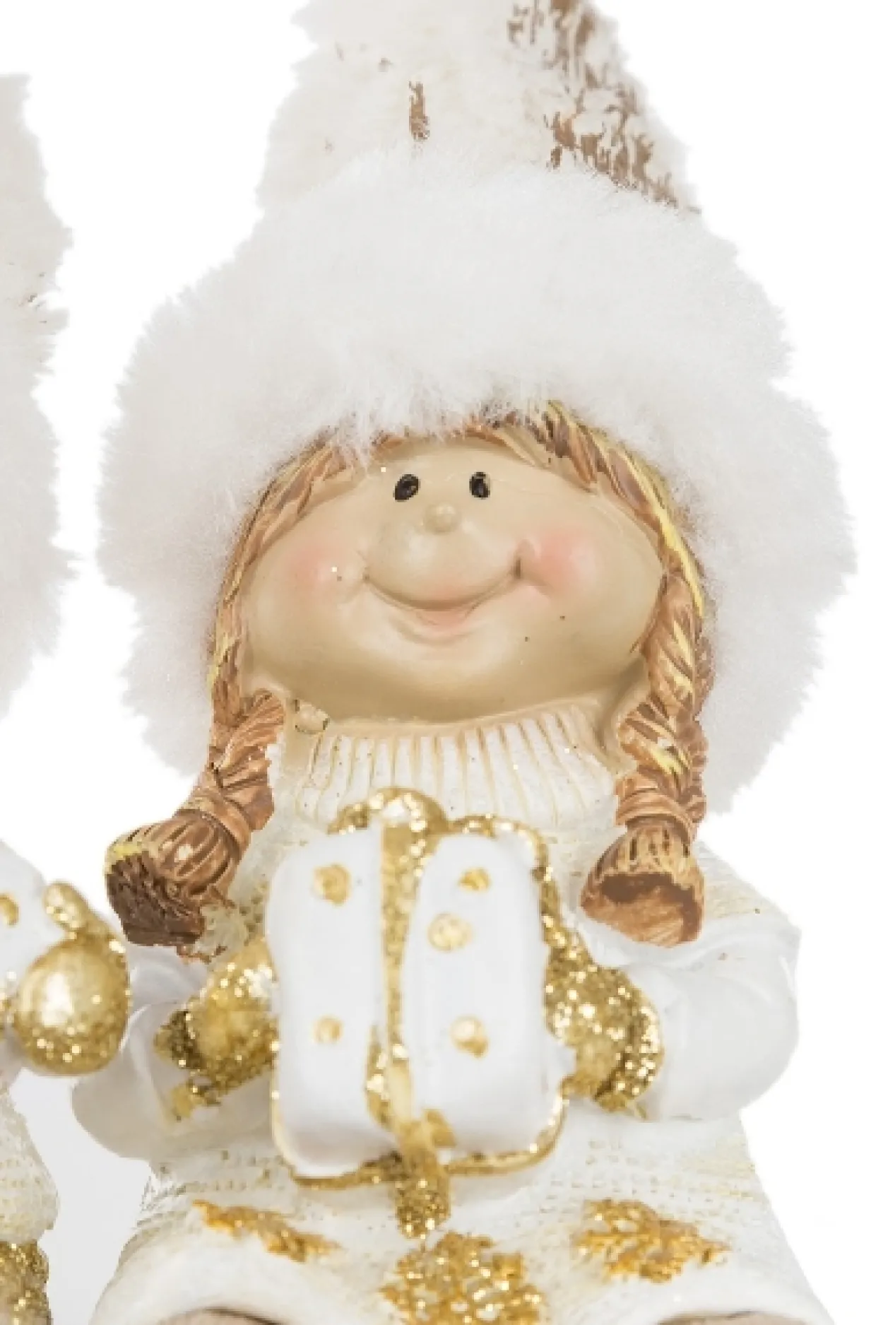 Winterkinder mit Wollmütze, Kantensitzer, 2er Set