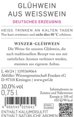 Winzerglühwein aus Weißwein 0,75l