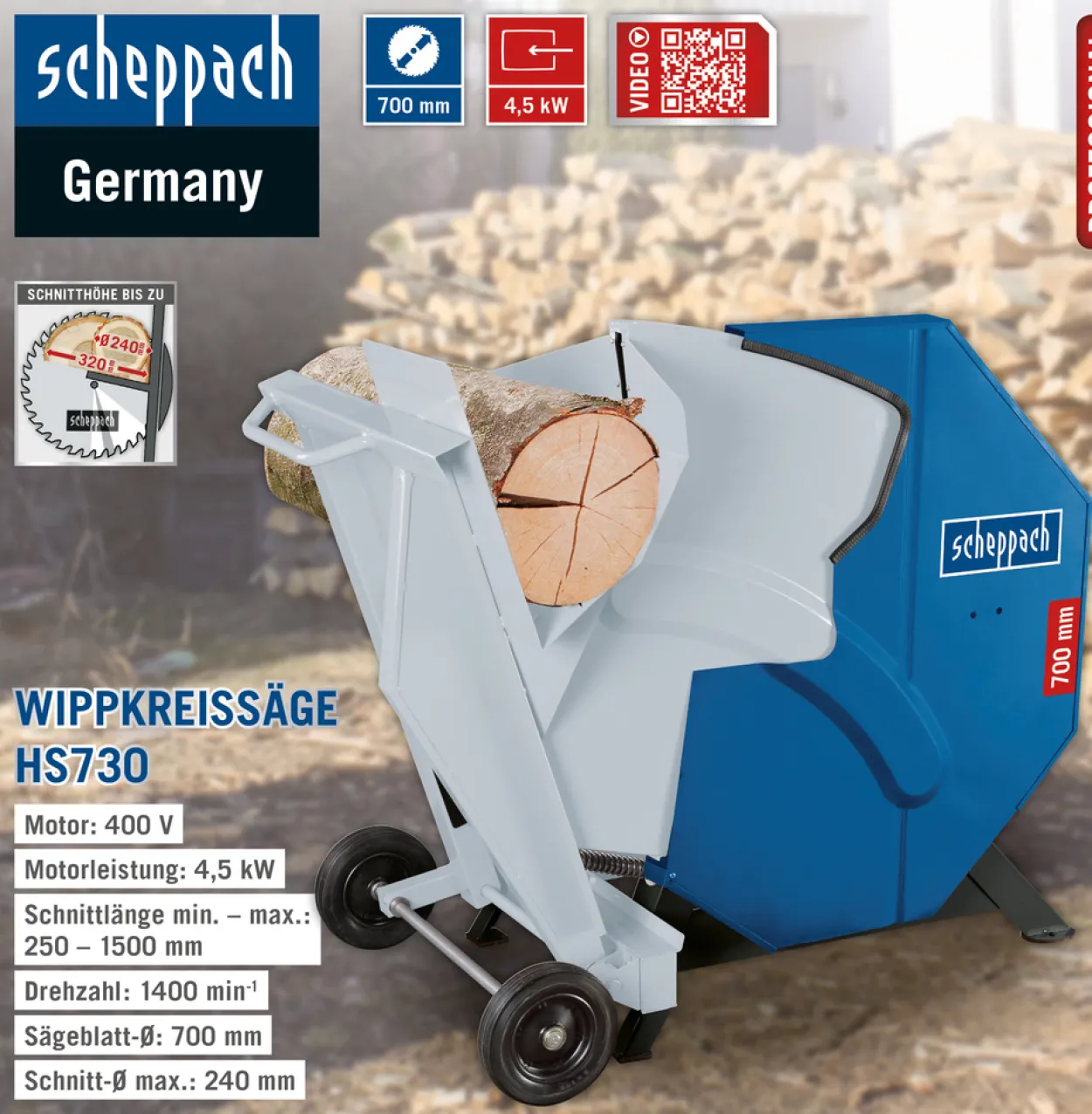 Wippkreissäge HS730, 400 V