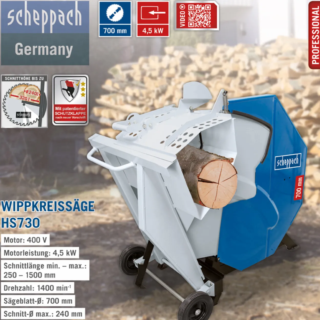 Wippkreissäge HS730, 400 V