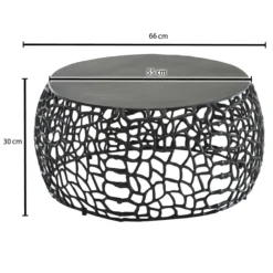 WOHNLING Couchtisch Metall Schwarz Sofatisch Ø 66 cm Tisch Wohnzimmertisch Rund