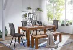 WOHNLING Design Esstisch Massiv 180 x 90 x 76 cm Sheesham Massivholz