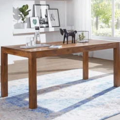 WOHNLING Design Esstisch Massiv 160 x 80 x 76 cm Sheesham Massivholz