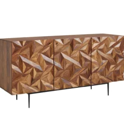 WOHNLING Sideboard 144x72x47 cm Holz Massiv Kommode Anrichte Modern Standschrank