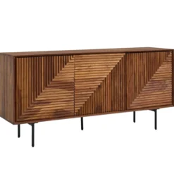 WOHNLING Sideboard 148x72x40 cm Holz Massiv Kommode Anrichte Modern Standschrank