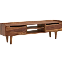 WOHNLING TV Schrank 145x43x35 cm Lowboard Holz Fernsehkommode Fernsehschrank