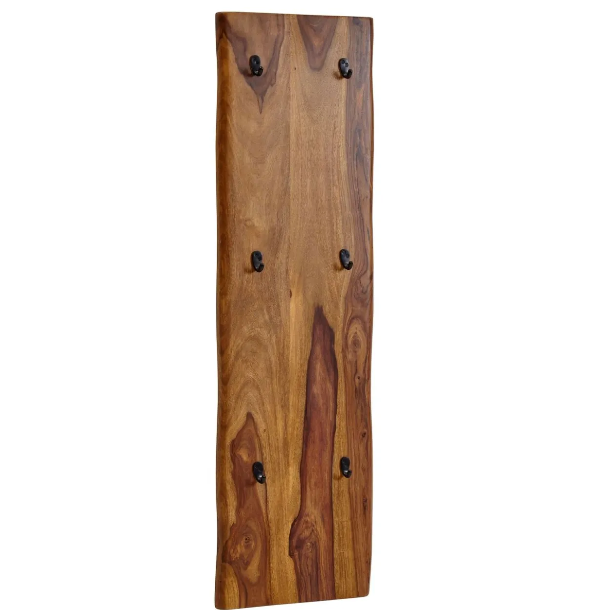 WOHNLING Wandgarderobe Holz Metall 140 cm Garderobe Flur Hakenleiste Massivholz