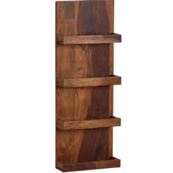 WOHNLING Wandregal Holz Massiv 30x80x10 cm Hängeregal Regal Schweberegal Groß