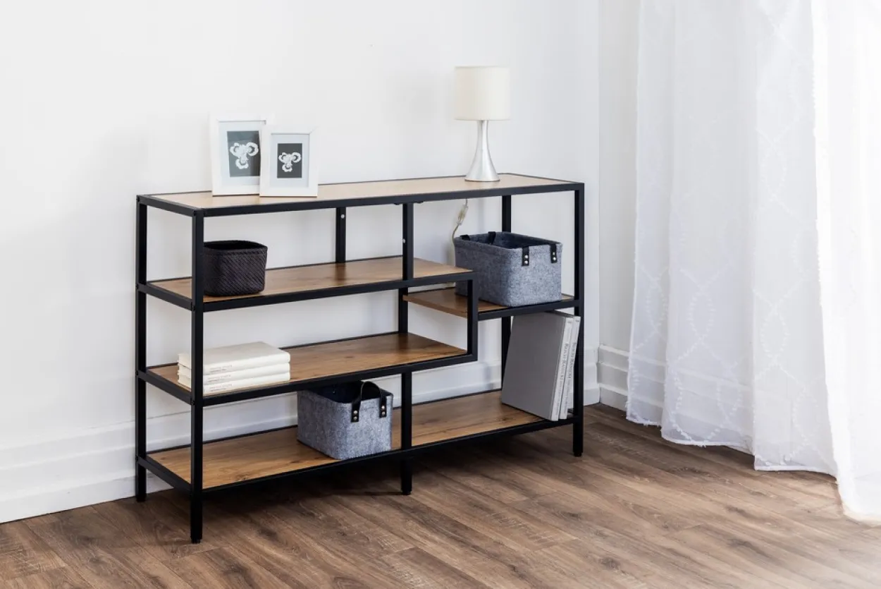 Wohnzimmerregal, ca. 114 x 34 x 78 cm - Braun