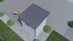 WPC Gartenhaus Flachdach S grau/anthrazit
