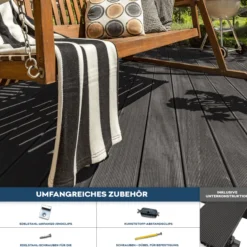 WPC Holzfliesen Anthrazit