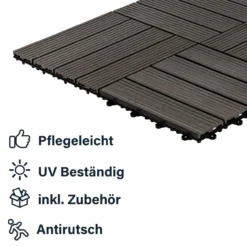 WPC Holzfliesen BAVARO Anthrazit 3 m²