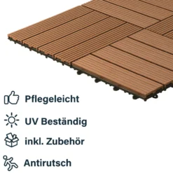 WPC Holzfliesen BAVARO Hellbraun 3 m²