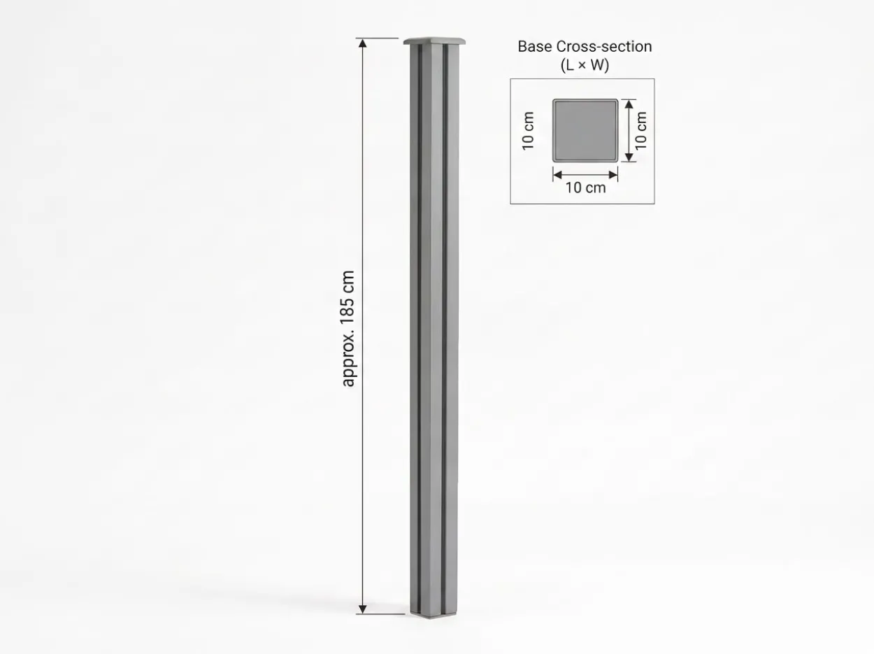 WPC Sichtschutzzaun CARACAS 2x Pfosten - Grau