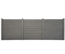 WPC-Sichtschutzzaun CARACAS - 5x Element + 6x Pfosten - Grau