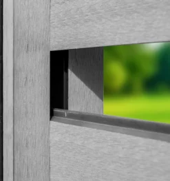 WPC-Sichtschutzzaun CORTEZA - 2x Elemente + 3x Pfosten - Anthrazit