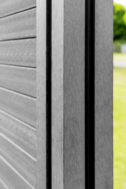 WPC-Sichtschutzzaun CORTEZA - 2x Elemente + 3x Pfosten - Anthrazit