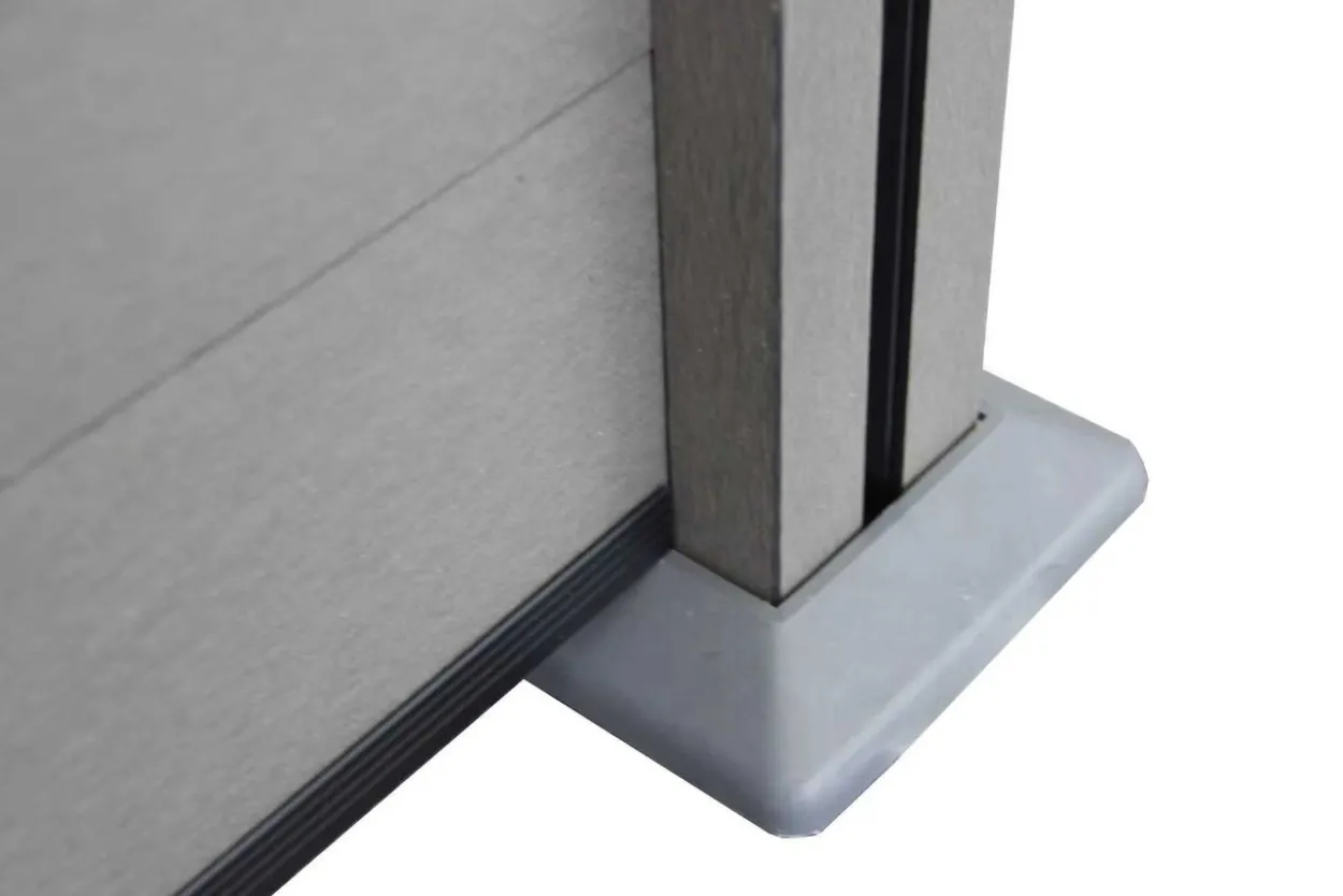 WPC-Sichtschutzzaun Valla - mit Design 1x Element + 2x Pfosten - Grau