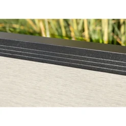 WPC-Sichtschutzzaun Valla - mit Design 5x Element + 6x Pfosten - Grau