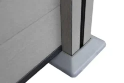 WPC-Sichtschutzzaun Valla - mit Design 5x Element + 6x Pfosten - Grau