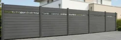 WPC-Sichtschutzzaun Valla - mit Design 5x Element + 6x Pfosten - Grau