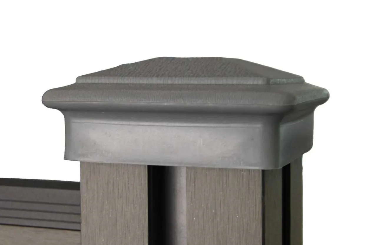 WPC-Sichtschutzzaun Valla - mit Design 5x Element + 6x Pfosten - Grau