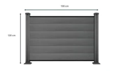WPC-Sichtschutzzaun Valla - 1x Element + 2x Pfosten - Grau