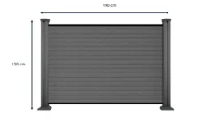 WPC-Sichtschutzzaun Valla - 1x Element + 2x Pfosten - Grau