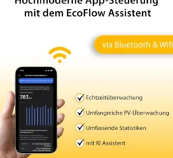 900 Wp VALE Balkonkraftwerk Bifazial - EcoFlow Stream Wechselrichter - 5m AC-Kabel