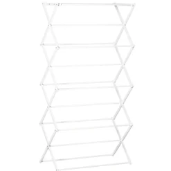 Wäscheständer faltbar 8-stufiger Trockenständer Metall Kunststoff Weiß 74 x 35 x 144 cm