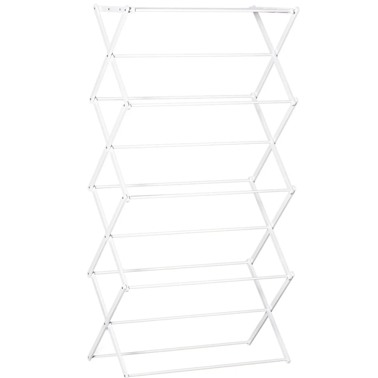 Wäscheständer faltbar 8-stufiger Trockenständer Metall Kunststoff Weiß 74 x 35 x 144 cm