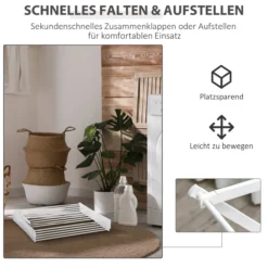Wäscheständer faltbar 8-stufiger Trockenständer Metall Kunststoff Weiß 74 x 35 x 144 cm