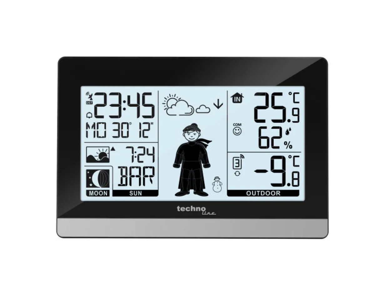 WS9612 moderne Wetterstation, schwarz