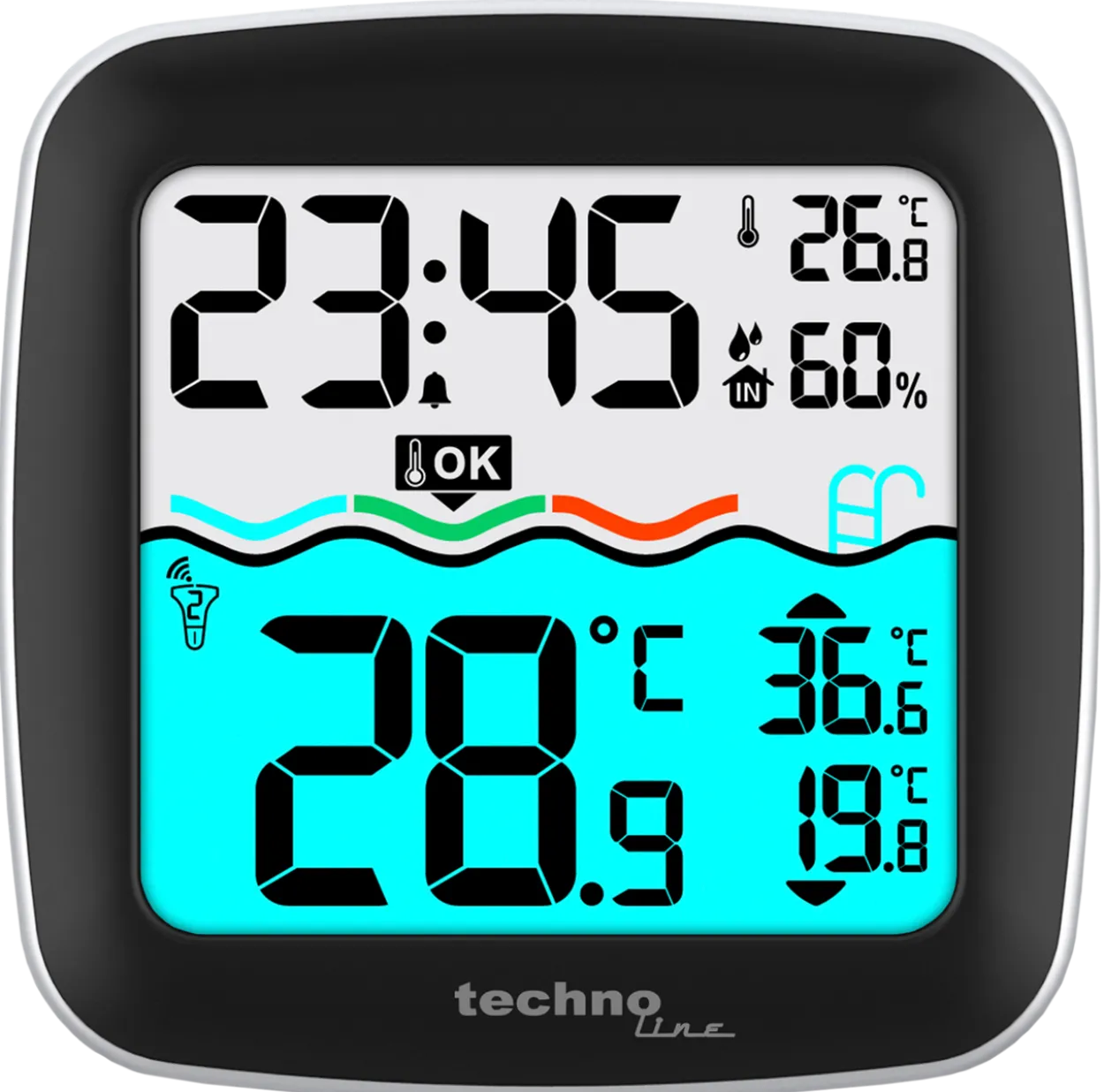 WS 9059 technoline Thermo-Hygro-Station inkl. Pool-Temperatursender TX36-IT