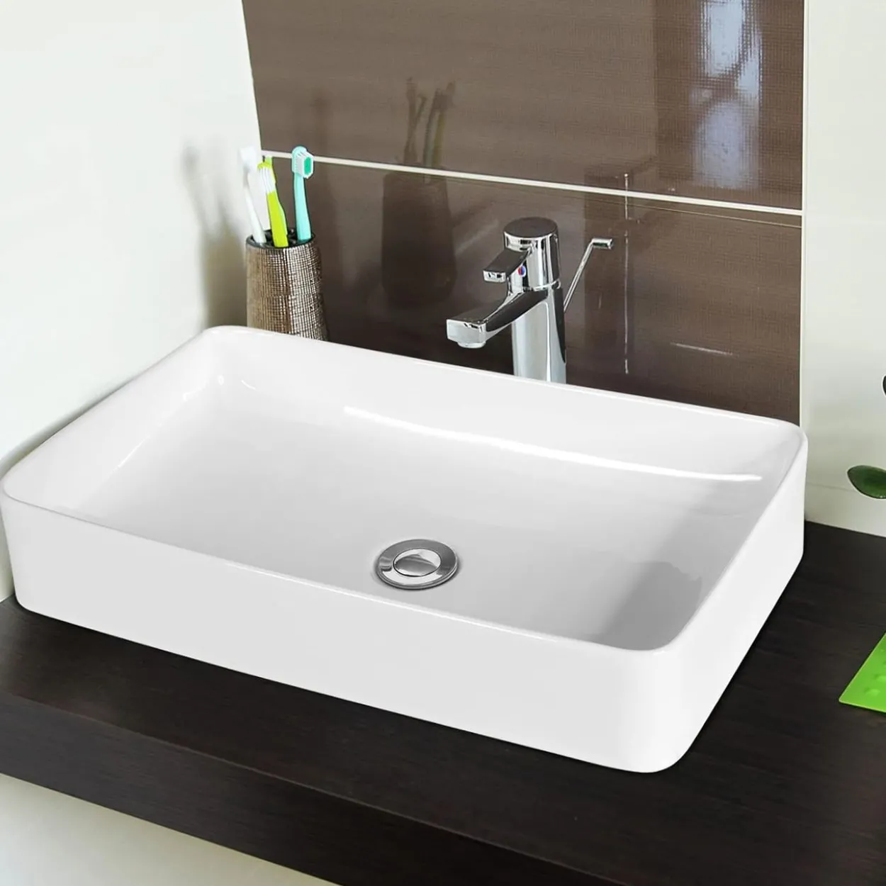 60x35cm Waschbecken mit Pop-up-Ablauf