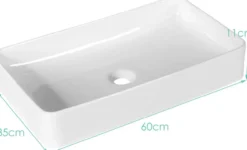 60x35cm Waschbecken mit Pop-up-Ablauf