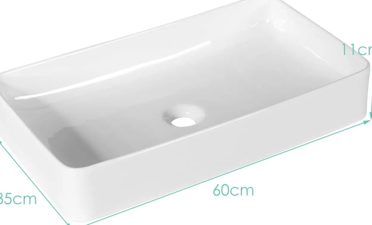 60x35cm Waschbecken mit Pop-up-Ablauf