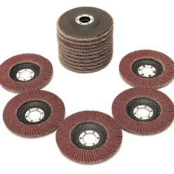 10x Fächerschleifscheiben 125mm flach Körnung 60 Braun Lamellenscheibe