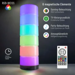 X4-LIFE RGBIC LED-Dekoleuchte aus 6 magnetischen Elementen