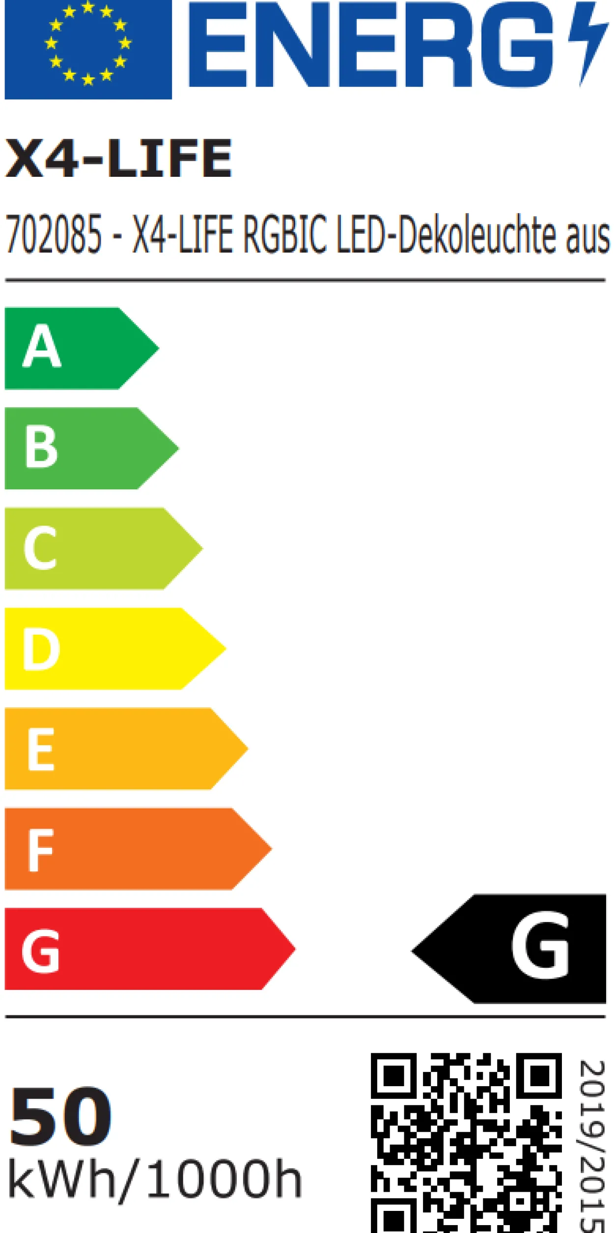 X4-LIFE RGBIC LED-Dekoleuchte aus 6 magnetischen Elementen