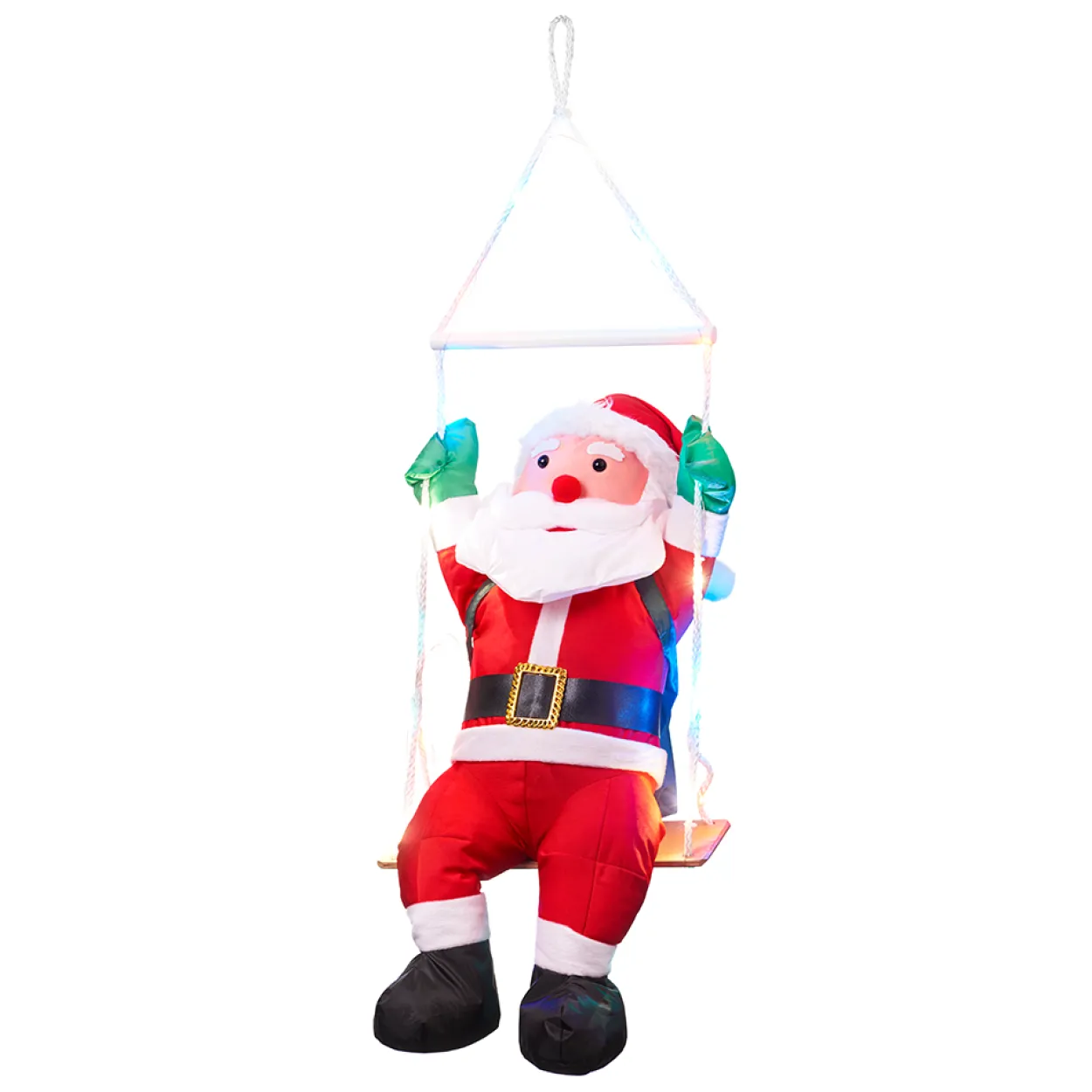 XL-LED-Weihnachtsmann "Auf Schaukel"