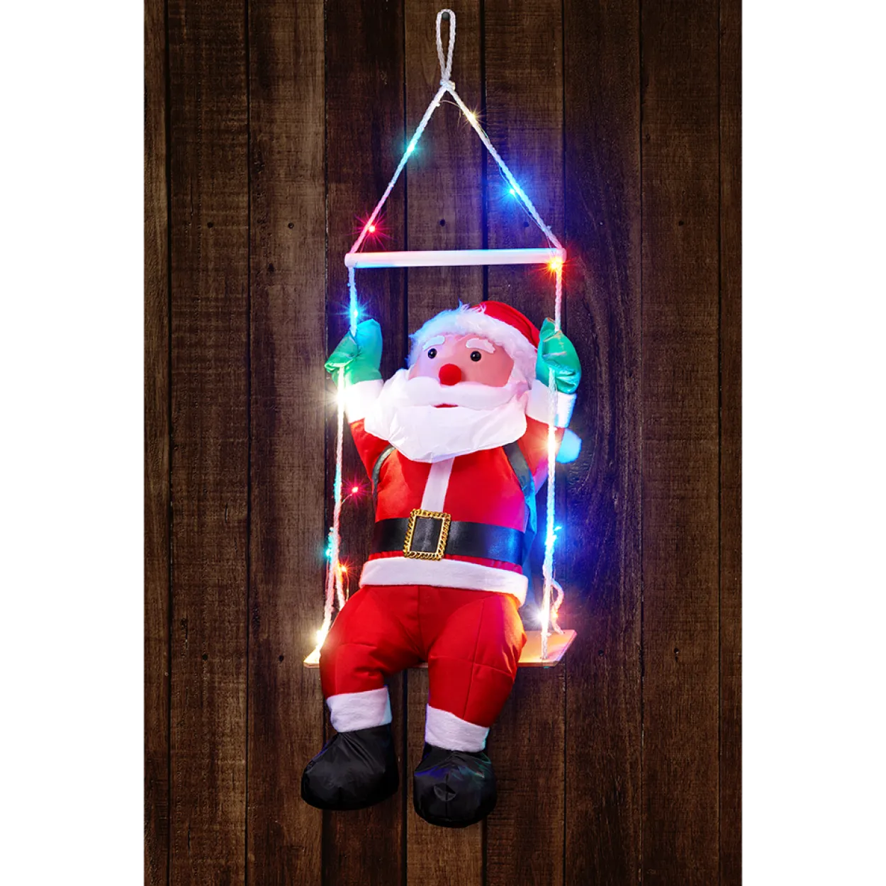XL-LED-Weihnachtsmann "Auf Schaukel"