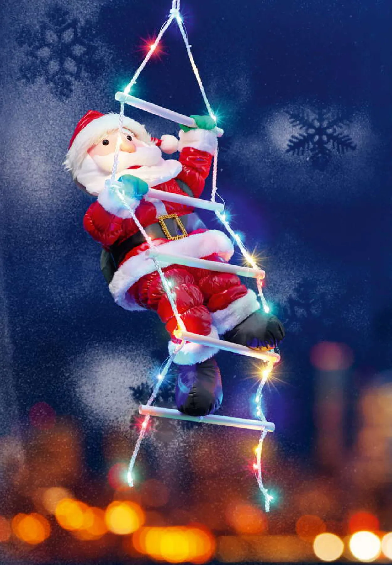 XL-LED-Weihnachtsmann - Kletternd
