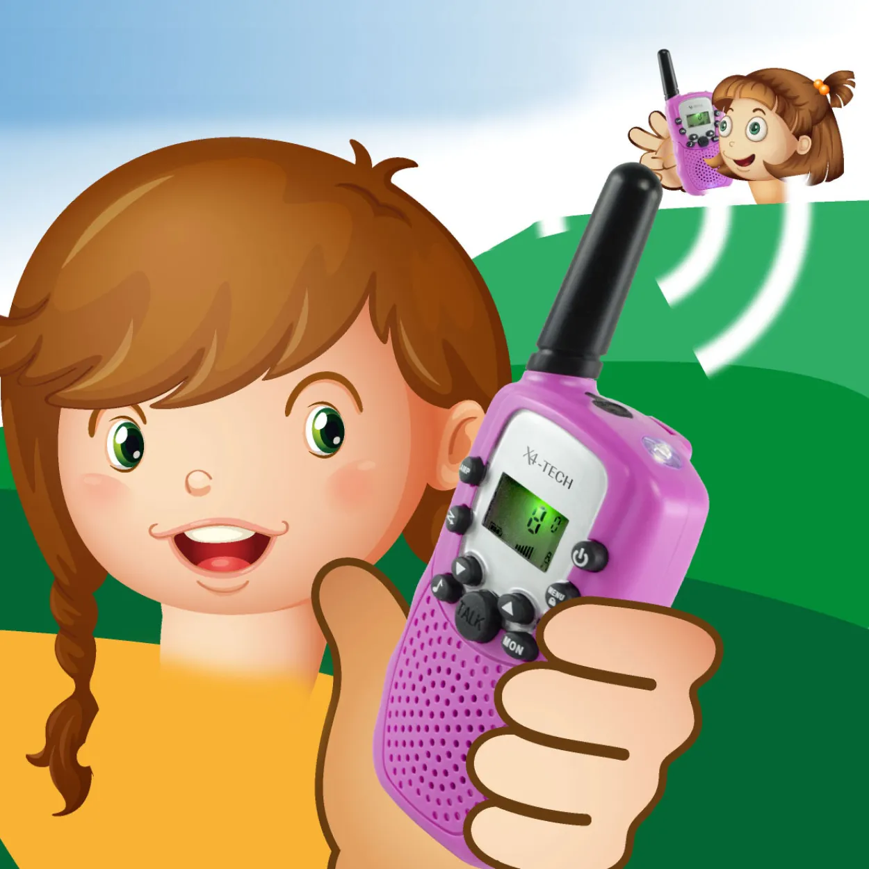 X4-TECH Walkie Talkie 2er Set pink