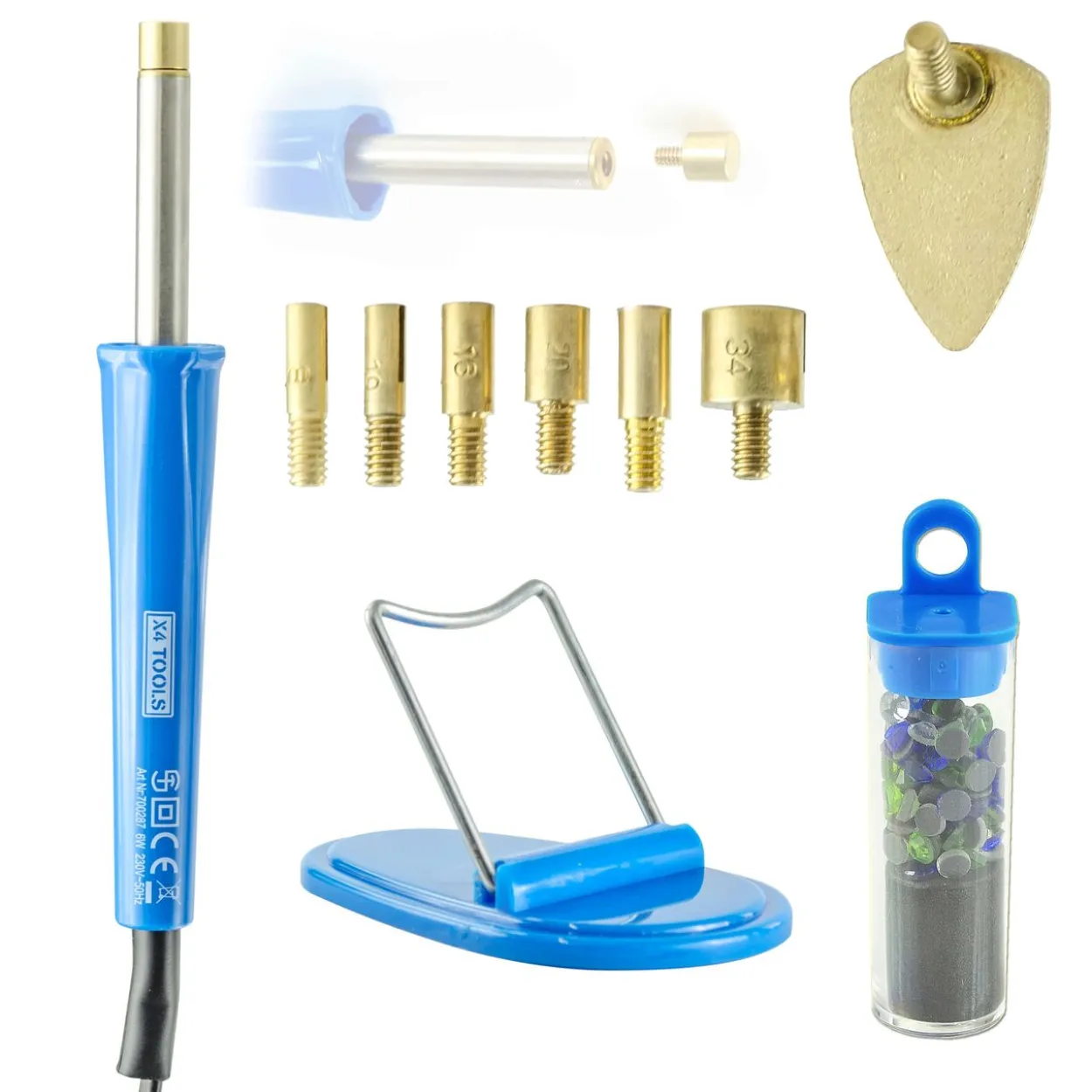 X4-TOOLS Strasssteinkolben Set 10 tlg. 6 Watt