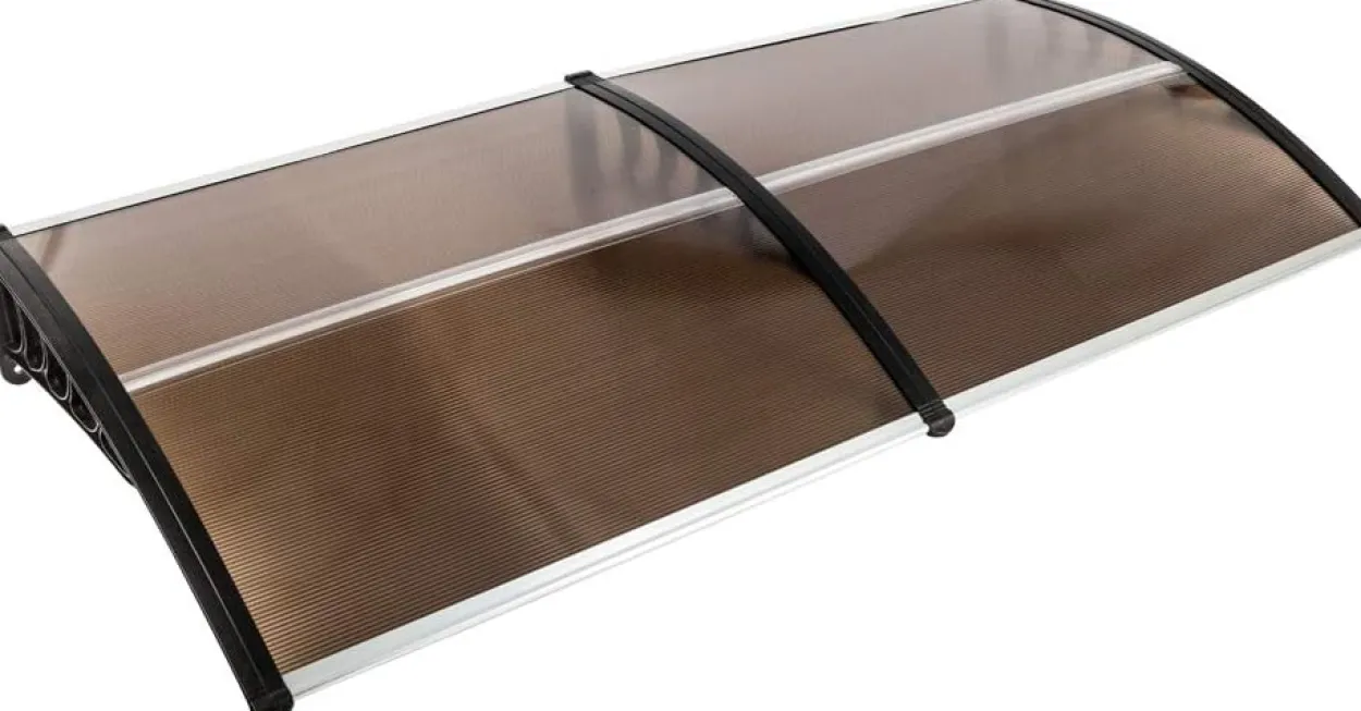 XXL Design-Vordach, aus Polycarbonat ca. 200 x 100 cm - Anthrazit