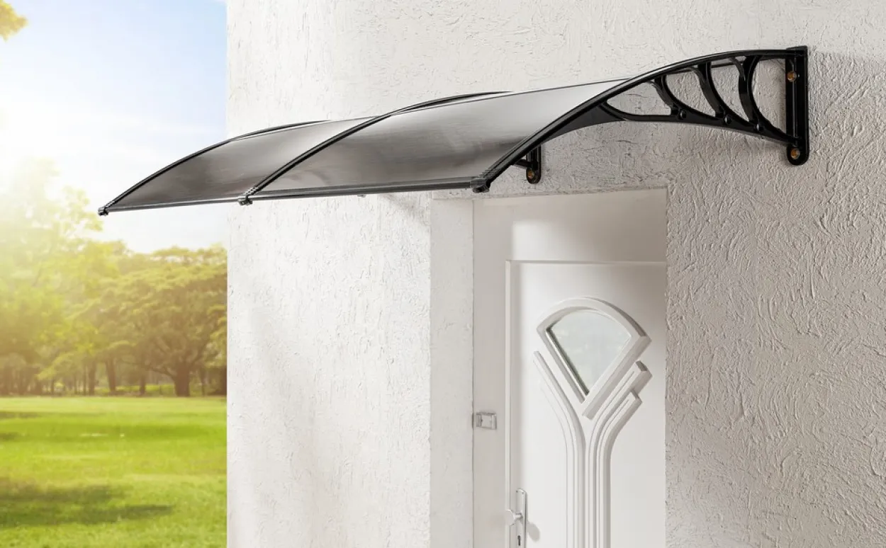 XXL Design-Vordach, aus Polycarbonat ca. 200 x 100 cm - Anthrazit