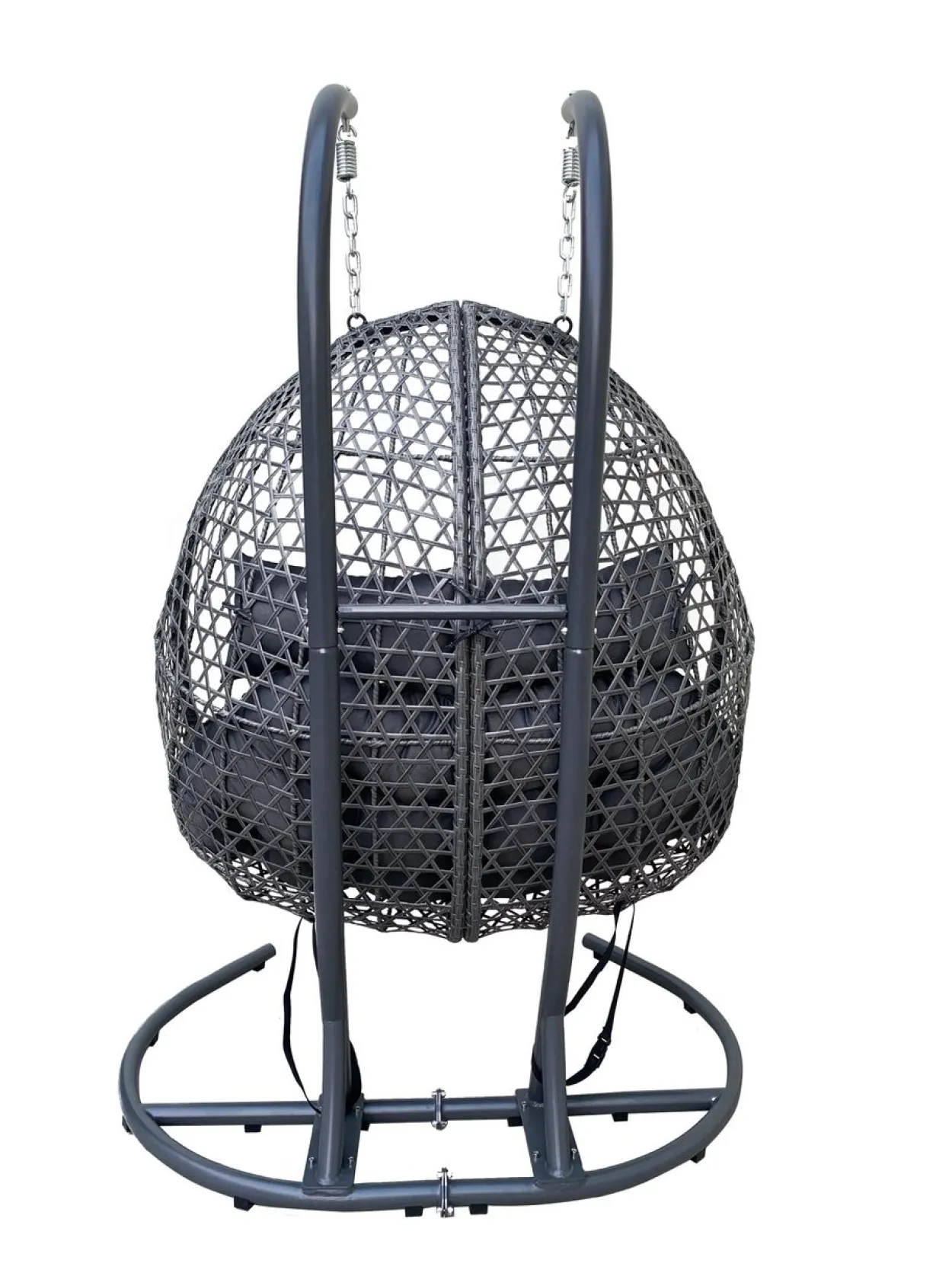 XXL-Hängesessel Polyrattan Doppelhängesessel - Grau