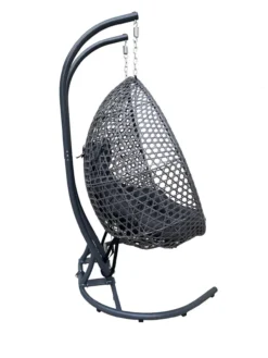 XXL-Hängesessel Polyrattan Doppelhängesessel - Grau