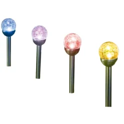 XXL-LED-Solar-Kugel "Crashglas" 4er-Set